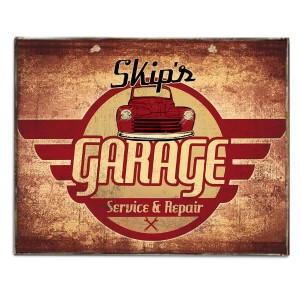 Garage σέρβις ρετρό πινακάκι με διαφήμιση