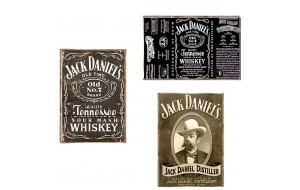 Jack Daniels σετ τριών τεμαχίων από ξύλινους χειροποίητους πίνακες