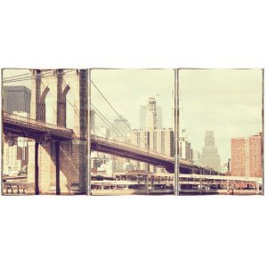 New York Τρίπτυχος Πίνακας  Χειροποίητος