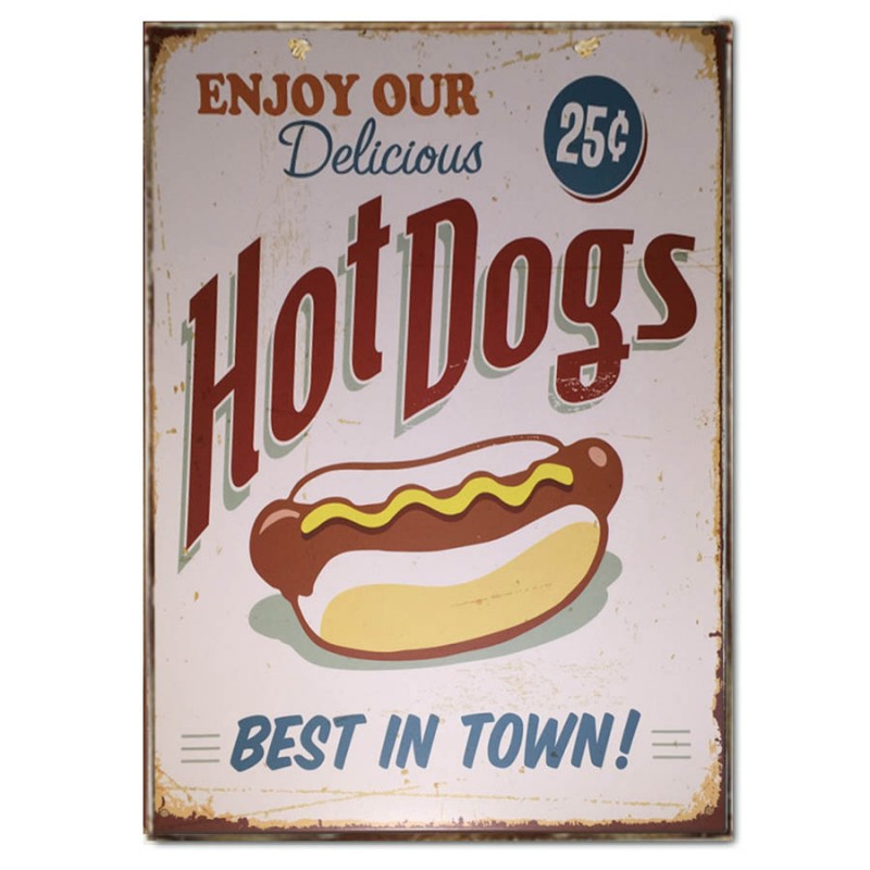 Ρετρό χειροποίητο πινακάκι hot dog