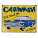 Ρετρό χειροποίητο ξύλινο πινακάκι διαφήμιση πλυντηρίου αυτοκινήτων
