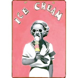 Ρετρό πινακάκι με παλιά διαφήμιση για παγωτά