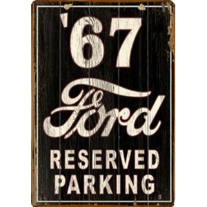 Ρετρό ξύλινο πινακάκι parking μόνο για Ford 1967 