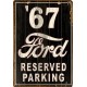 Ρετρό ξύλινο πινακάκι parking μόνο για Ford 1967