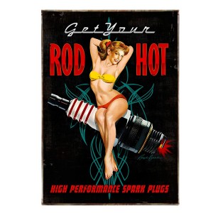 Rod hot pin up girl διακοσμητικό πινακάκι
