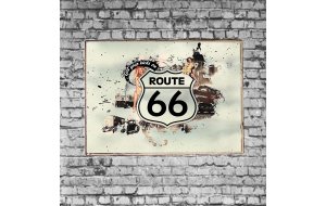 Route 66Vintage Σετ απο Ξύλινους Πίνακες 20x30cm S/3 τεμ.