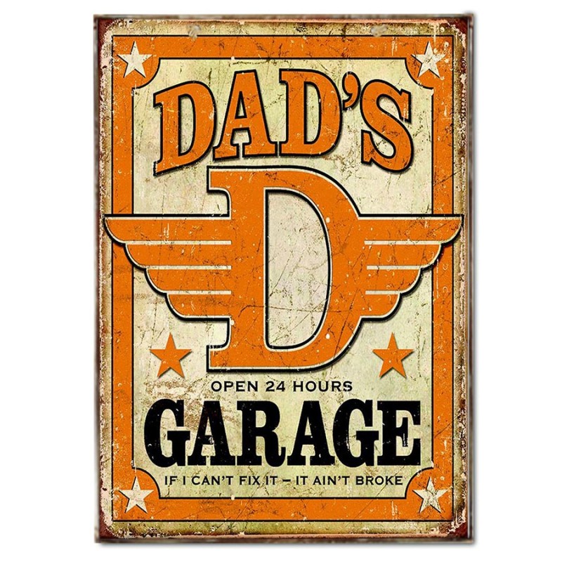 Vintage πινακάκι dad 's garage