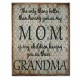 Vintage ξύλινο πινακάκι με λόγια αγάπης για τη μητέρα