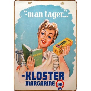 Ξύλινο πινακάκι με παλιά διαφήμιση για μαργαρίνη