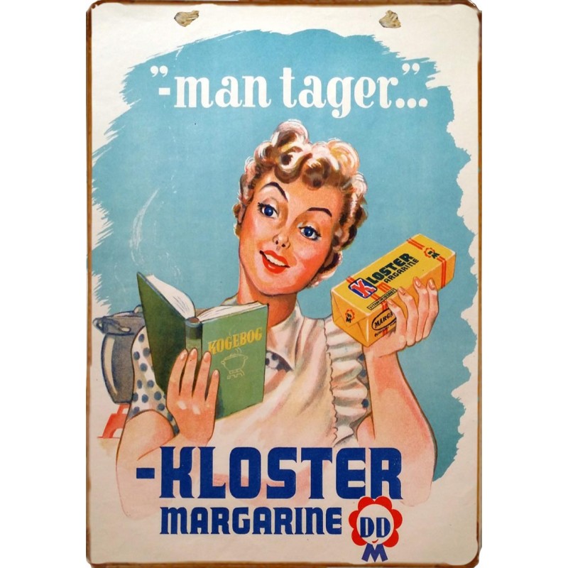 Ξύλινο πινακάκι με παλιά διαφήμιση για μαργαρίνη