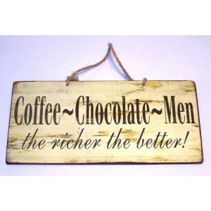 Vintage πινακάκι με μήνυμα coffee chocolate men 26x13 εκ