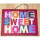 Home sweet home πολύχρωμο διακοσμητικό πινακάκι 25x20 εκ