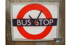 Bus stop ρετρό ρολόι τοίχου χειροποίητο