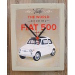 Fiat 500 ρετρό ρολόι τοίχου χειροποίητο