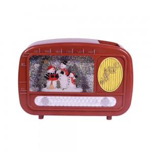 Χριστουγεννιάτικο μουσικό κουτί κόκκινο διακοσμητικό ραδιόφωνο pp 15.5x22 εκ