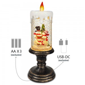 Χριστουγεννιάτικο διακοσμητικό κερί με μουσική και φώς 10x29 εκ