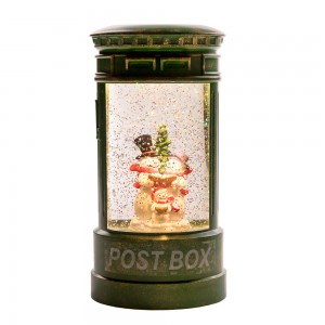 Χριστουγεννιάτικο γραμμματοκιβώτιο πράσινο με μουσική και φώς 11.6x23 εκ