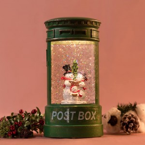 Χριστουγεννιάτικο γραμμματοκιβώτιο πράσινο με μουσική και φώς 11.6x23 εκ
