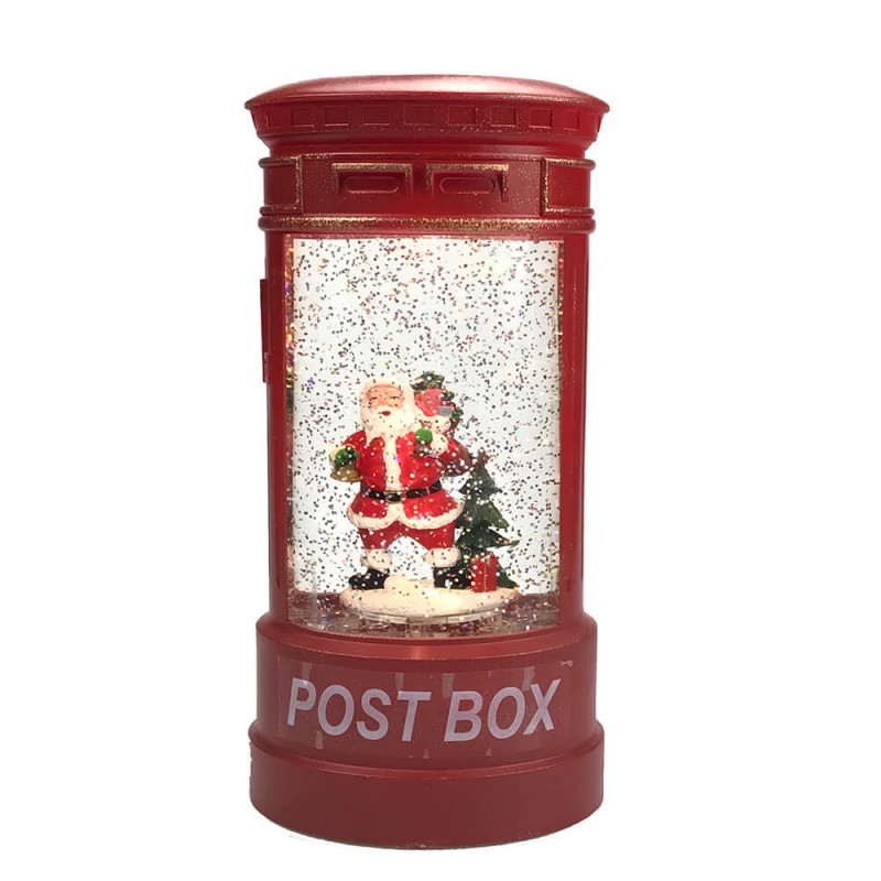 Γραμμματοκιβώτιο χριστουγεννιάτικο κόκκινο με μουσική και φώς 11.6x23 εκ