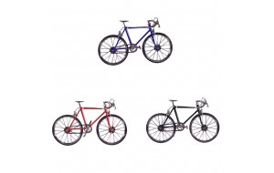 Μεταλλικό διακοσμητικό ποδήλατο μινιατούρα σε τρία χρώματα 20 εκ