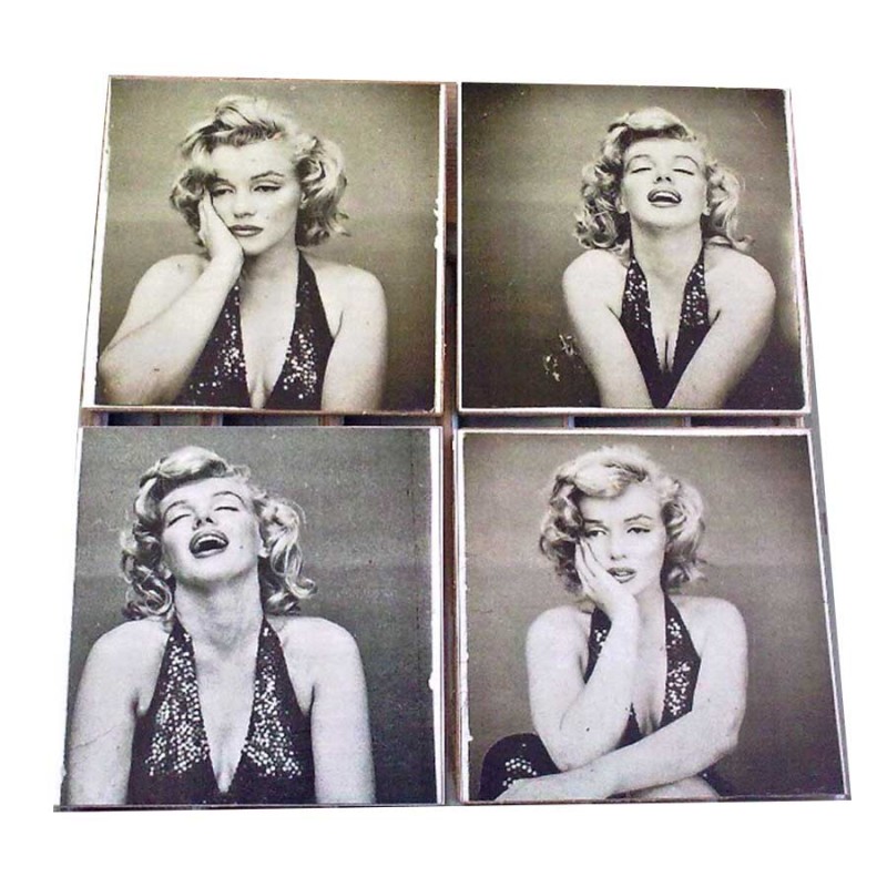 Σουβέρ χειροποίητα σετ 4 τεμάχια φωτογραφίες Marilyn Monroe