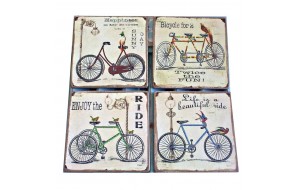 Σουβέρ χειροποίητα σετ 4 τεμάχια vintage ποδήλατα