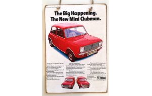 Πίνακας χειροποίητος διαφήμιση Mini Clubman 20x30 εκ