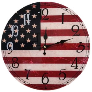 Γυάλινο Ρολόι Τοίχου  USA Flag 30 εκ