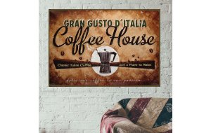 Coffee house vintage ξύλινο χειροποίητο πινακάκι