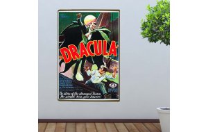 Dracula vintage ξύλινο χειροποίητο πινακάκι