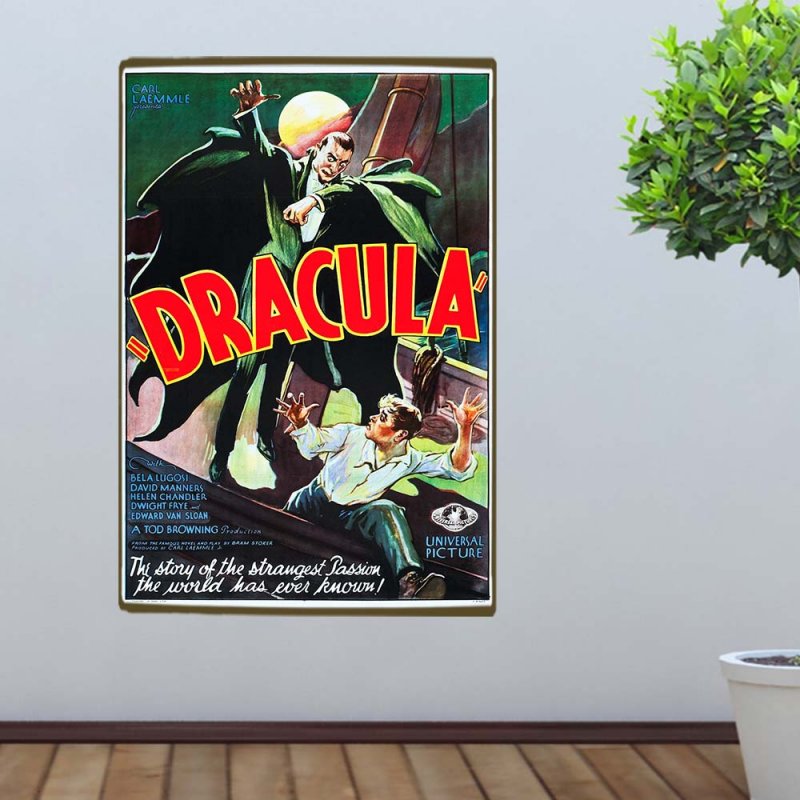 Dracula vintage ξύλινο χειροποίητο πινακάκι
