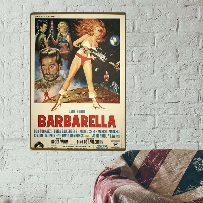 Barbarella  vintage ξύλινο χειροποίητο πινακάκι
