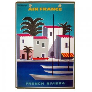 Air France Vintage Ξύλινο Χειροποίητο Πινακάκι 30x20 εκ