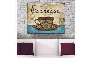 Φλυτζάνι espresso vintage ξύλινο χειροποίητο πινακάκι