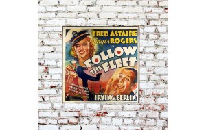 Αφίσα παλιάς ταινίας vintage ξύλινο χειροποίητο πινακάκι