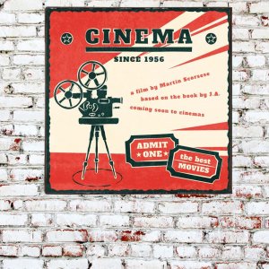 Cinema since 1956 ξύλινο χειροποίητο πινακάκι