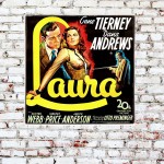 Laura παλιό πόστερ ξύλινο χειροποίητο πινακάκι Laura παλιό πόστερ ξύλινο χειροποίητο πινακάκι