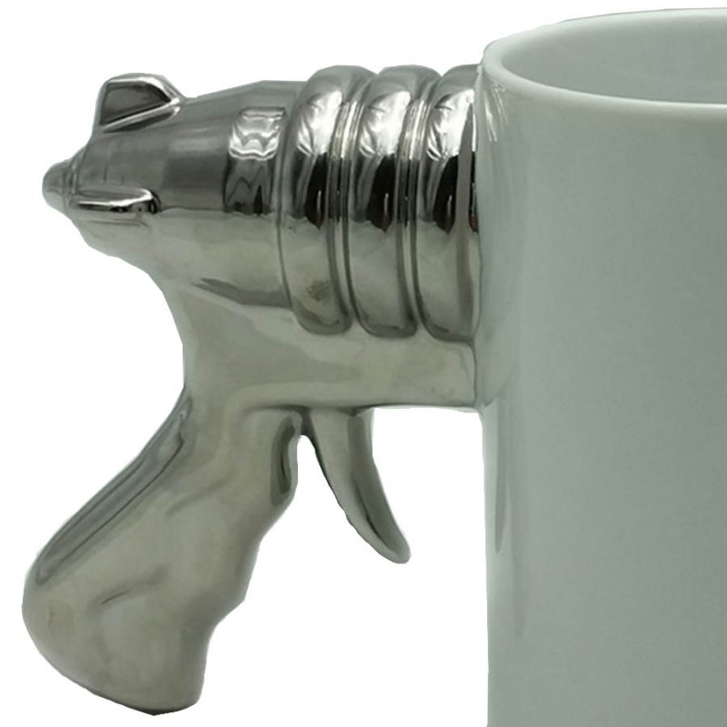 Κούπα καφέ πορσελάνης με χερούλι πιστόλι 10x15 εκ