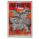 Africa Twa ζέβρες vintage ξύλινο χειροποίητο πινακάκι