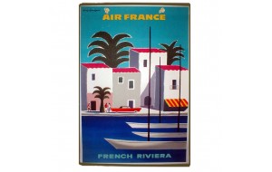 Air France vintage ξύλινο χειροποίητο πινακάκι
