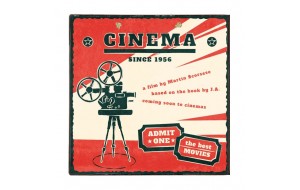 Cinema since 1956 ξύλινο χειροποίητο πινακάκι