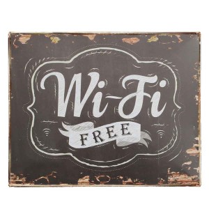 Free wi-fi vintage ξύλινος πίνακας