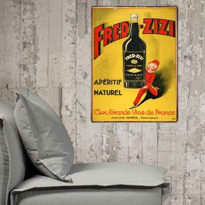 Vintage ξύλινος πίνακας Fred Zizi