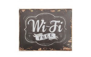 Free wi-fi vintage ξύλινος πίνακας