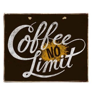 Coffee no limit vintage ξύλινος πίνακας