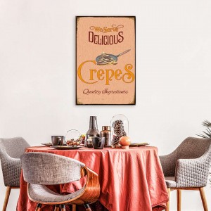 Delicious crepes vintage ξύλινος πίνακας