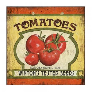 Ντομάτες vintage ξύλινο χειροποίητο πινακάκι