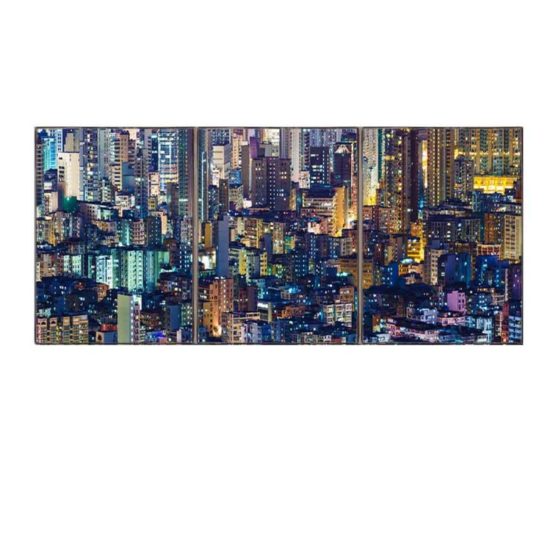 Ουρανοξύστες τρίπτυχος πίνακας χειροποίητος