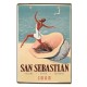 San Sebastian vintage ξύλινο χειροποίητο πινακάκι