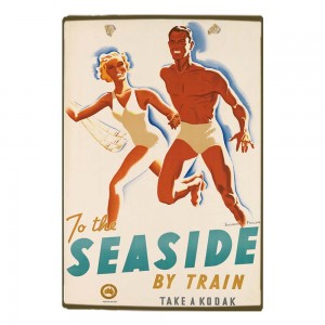 To the seaside vintage ξύλινο χειροποίητο πινακάκι